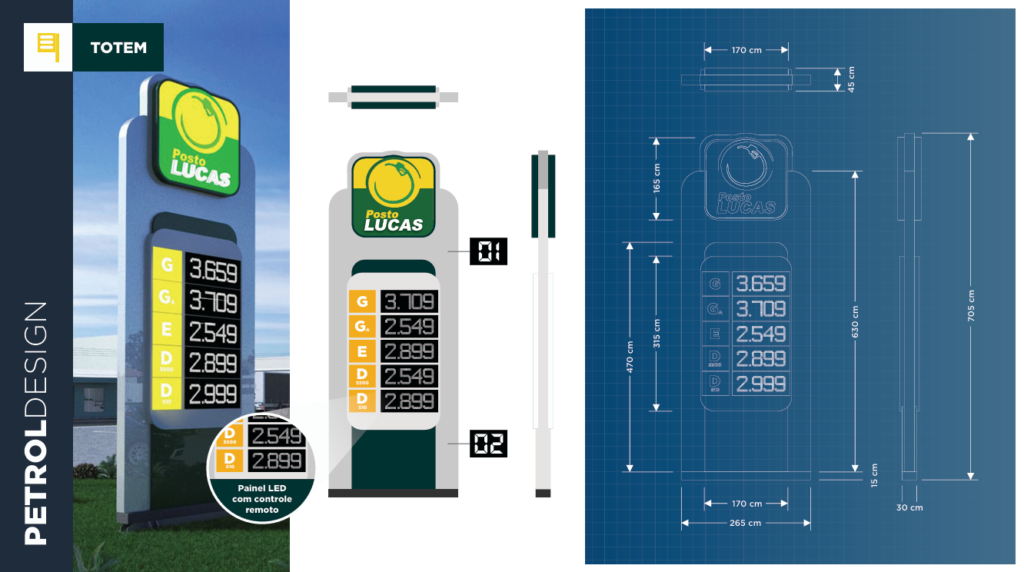 Design posto de gasolina: Posto Lucas