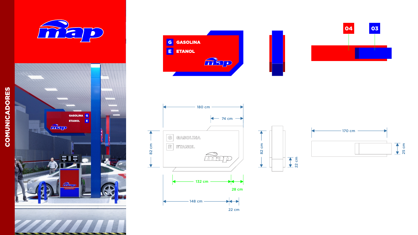Identidade visual posto de combustível MAP Express