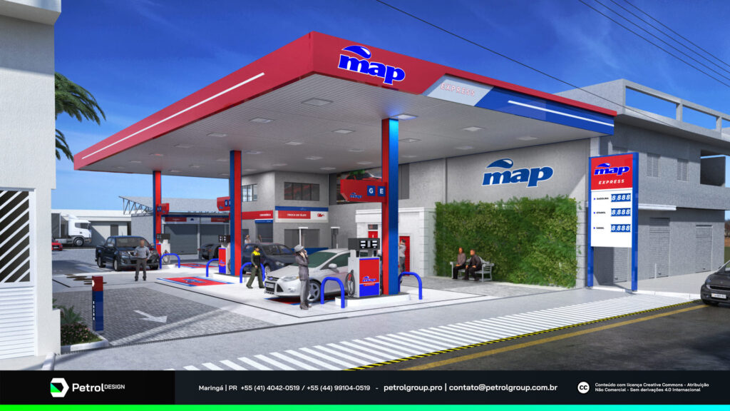 Identidade visual posto de combustível MAP Express