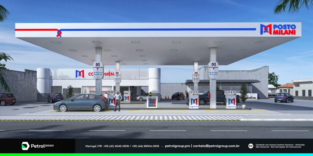 Renovação design posto de gasolina Milani