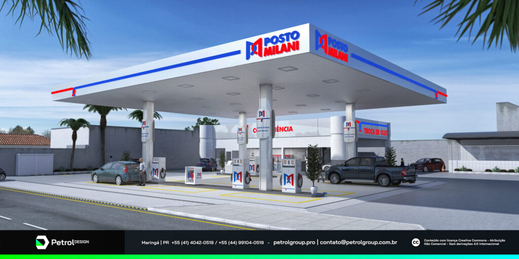 Renovação design posto de gasolina Milani