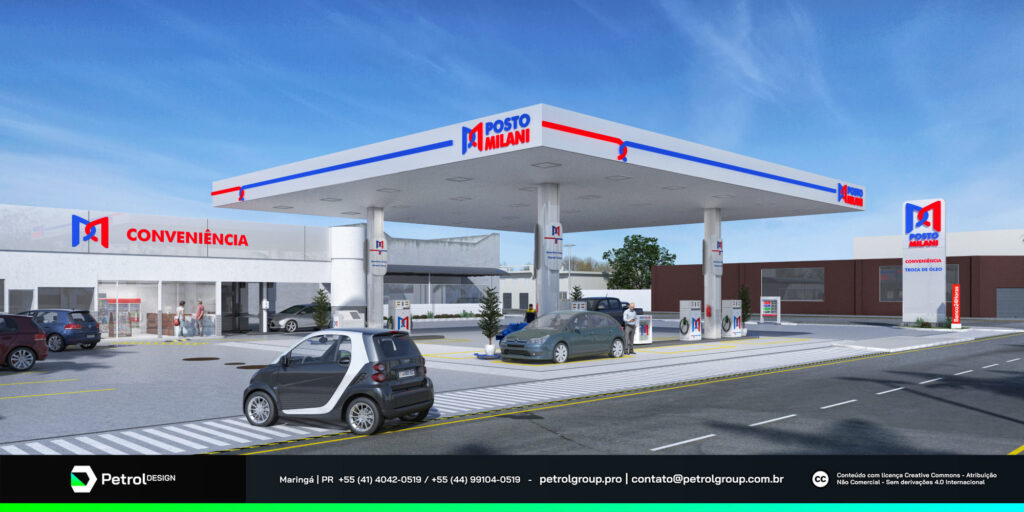 Renovação design posto de gasolina Milani