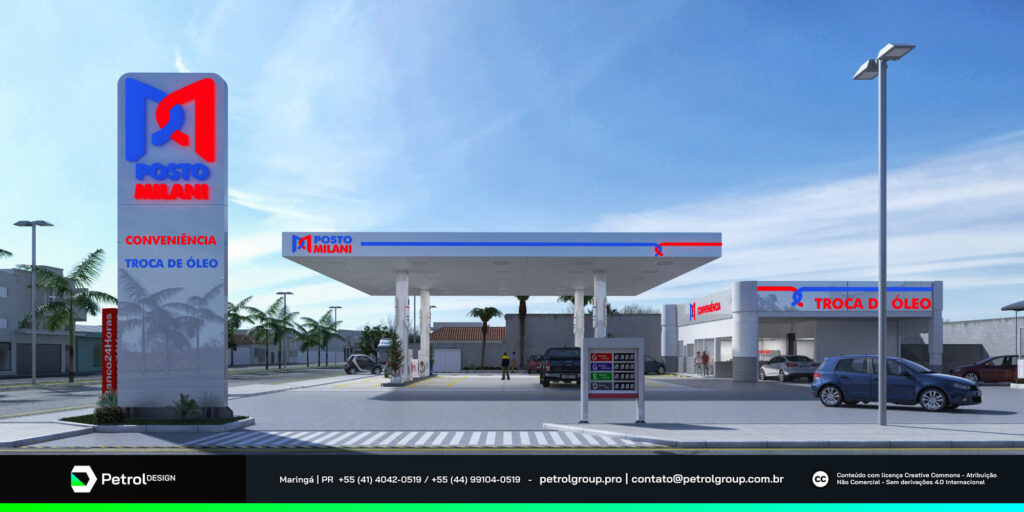 Renovação design posto de gasolina Milani