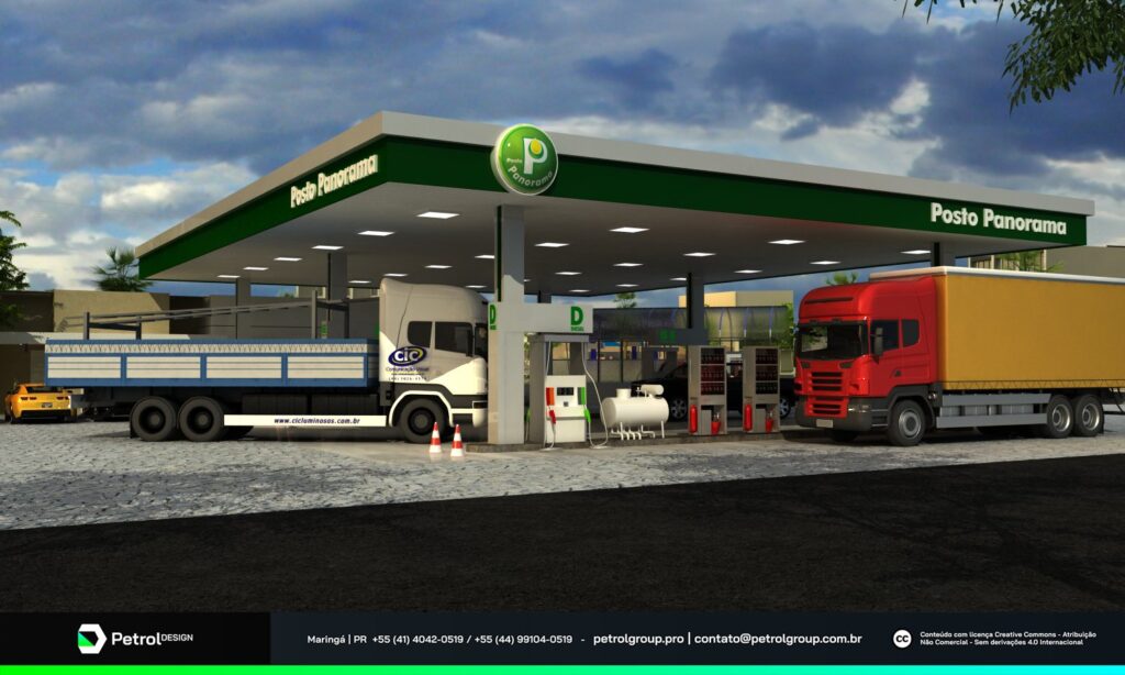 Projeto visual de posto de gasolina Panorama