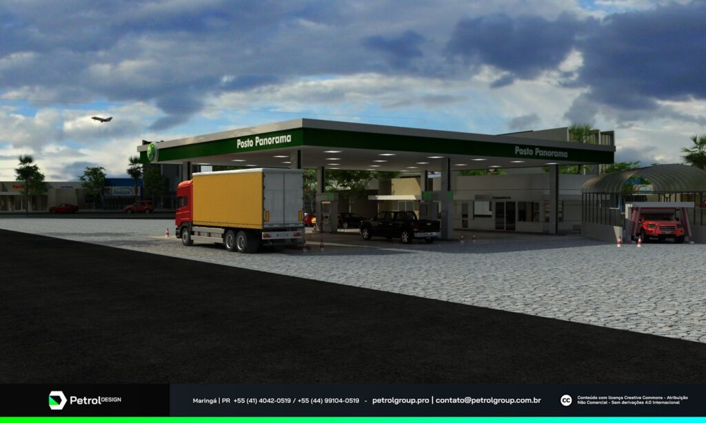 Projeto visual de posto de gasolina Panorama
