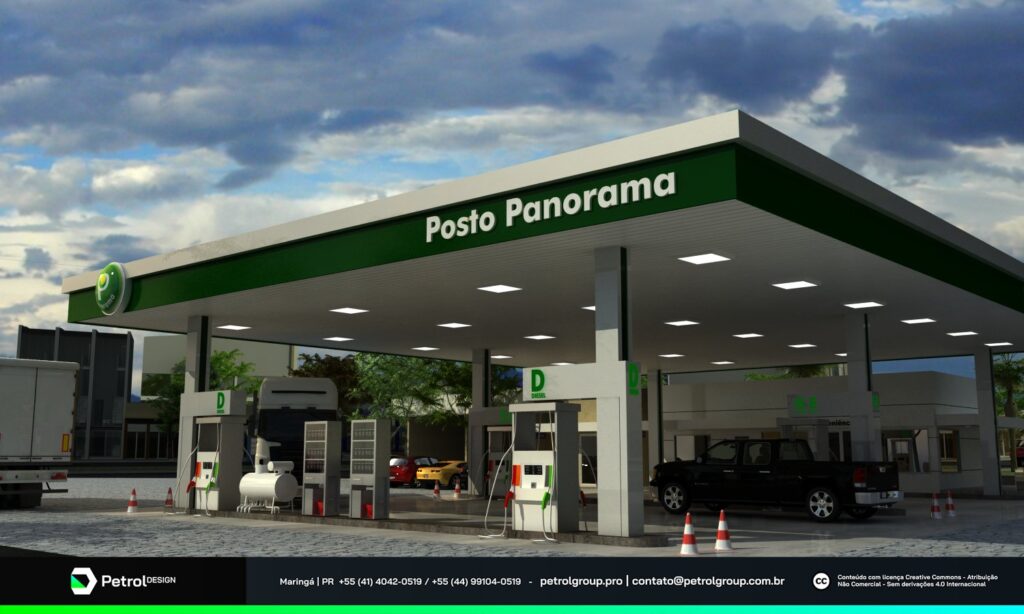 Projeto visual de posto de gasolina Panorama