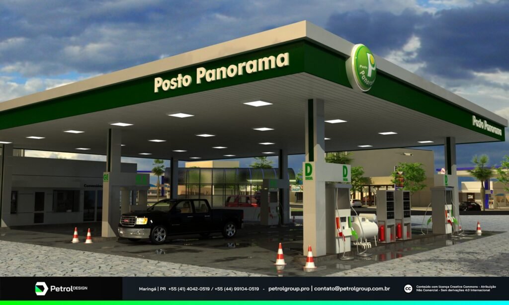 Projeto visual de posto de gasolina Panorama