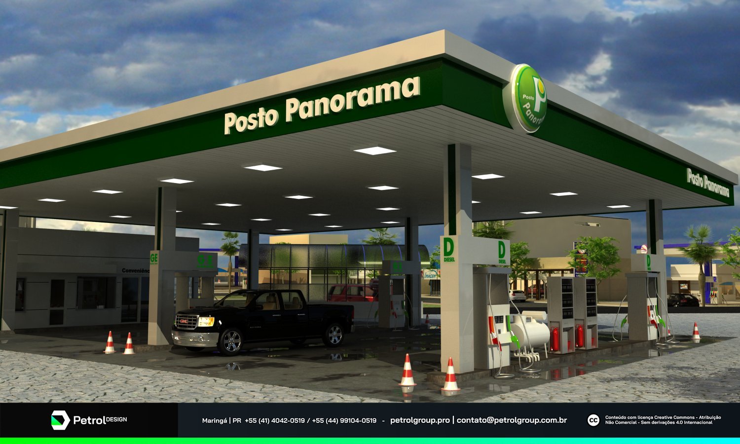 Projeto visual de posto de gasolina Panorama