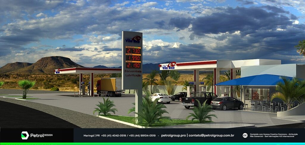 Design posto de gasolina Vila Rica
