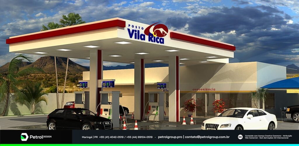 Design posto de gasolina Vila Rica