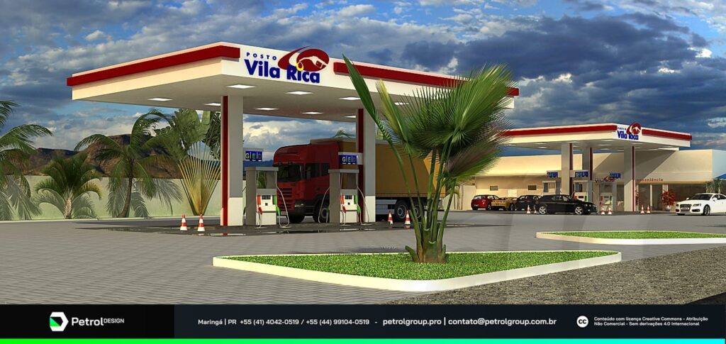 Design posto de gasolina Vila Rica