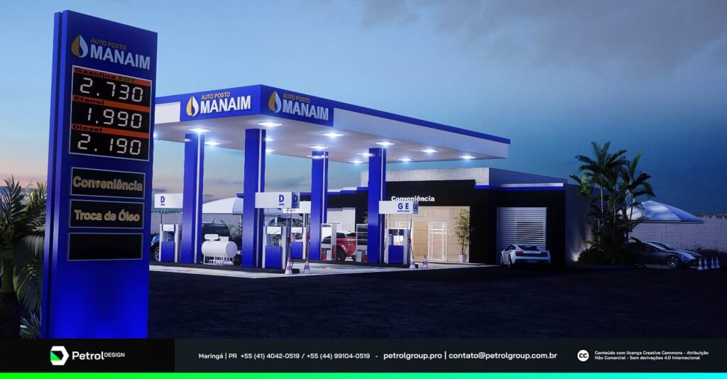 Visual do posto de combustível: Posto Manaim