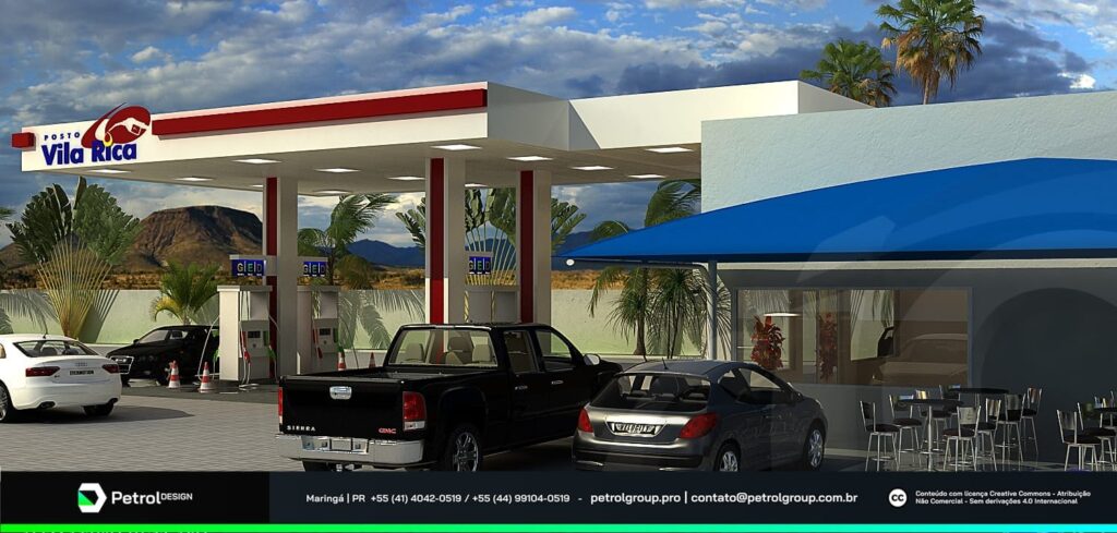 Design posto de gasolina Vila Rica
